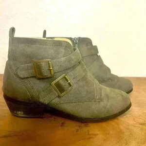 Soul Diva Women’s Green Suede Side Zip European Ankle Booties UK 5‎ US 7.5